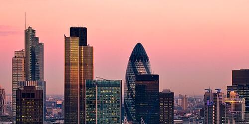 City of London at sunset